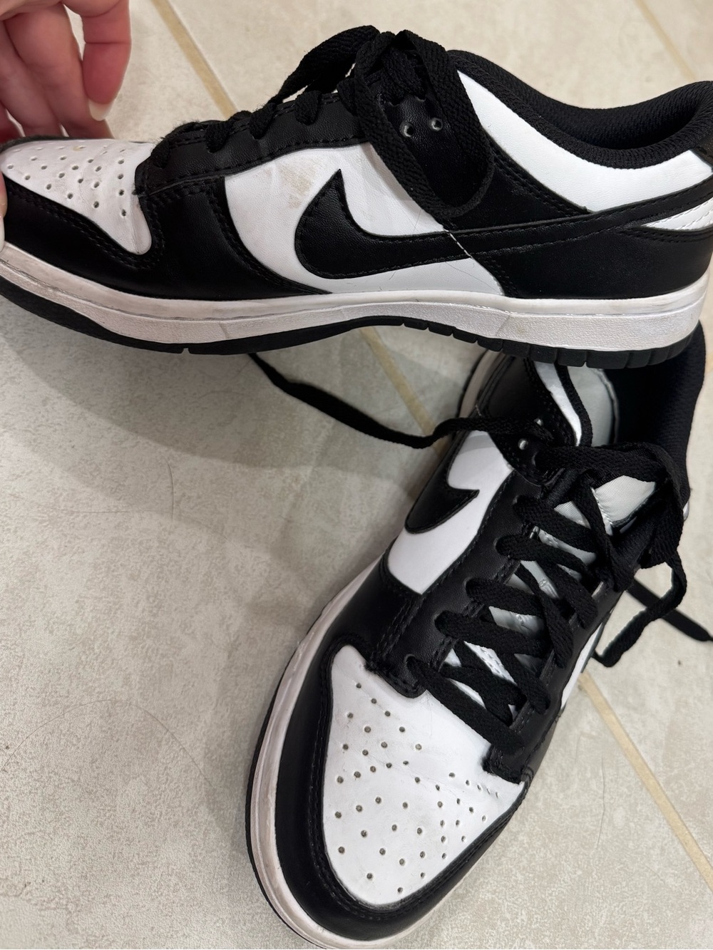 Black & White Low-Top Basketball Sneakers - Nike dunks, panda
